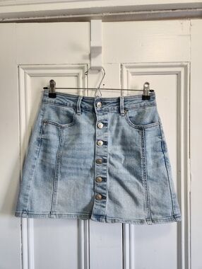American Eagle Denim High Rise A-Line Mini Skirt Size 2